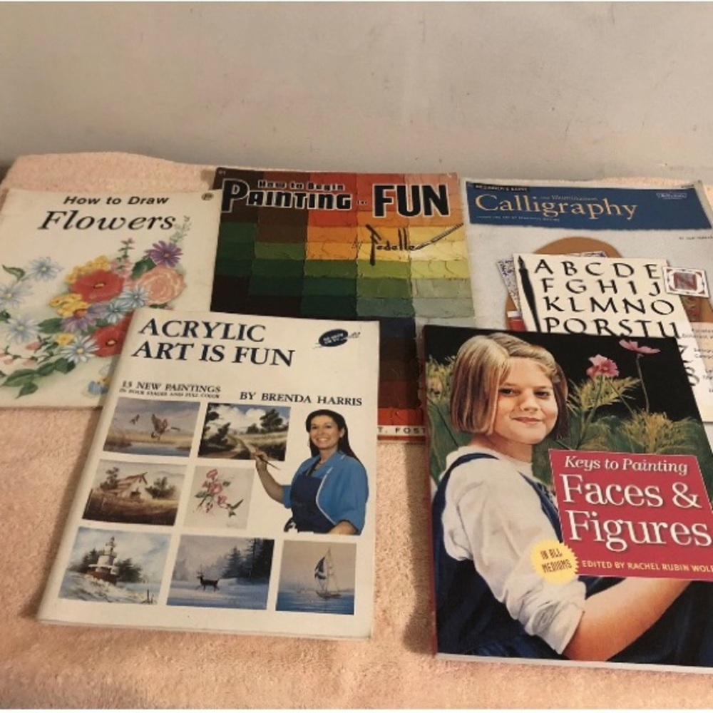 Vintage Lot of 5 Art & Painting How To Books Paperback